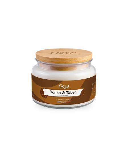 Bougie parfumée Tonka & tabac 300 g – Cire végétale | Öora