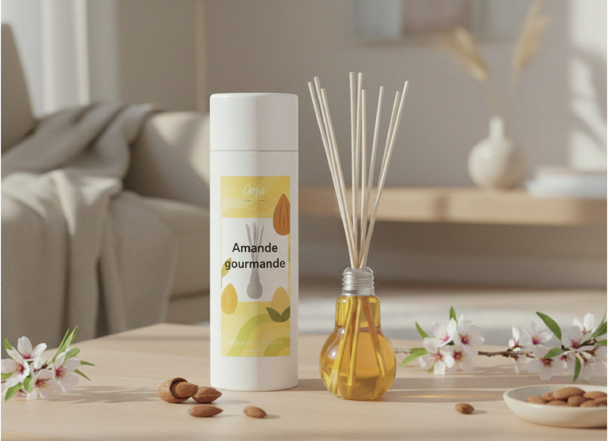 Bouquet parfumé Amande • 100ml – Élégance et Douceur Gourmande | Öora