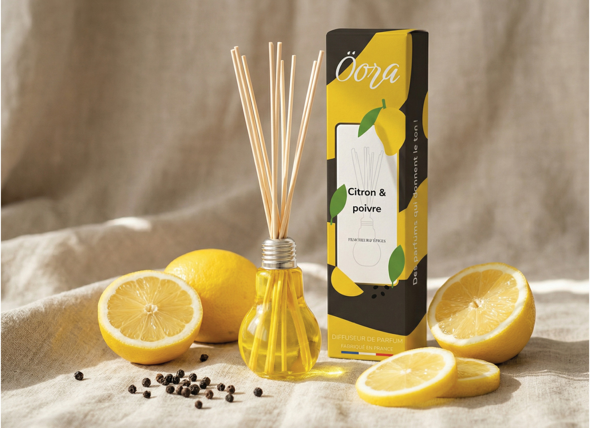 Bouquet parfumé Citron Poivre – Fraîcheur Épicée & Énergie Dynamique | Öora
