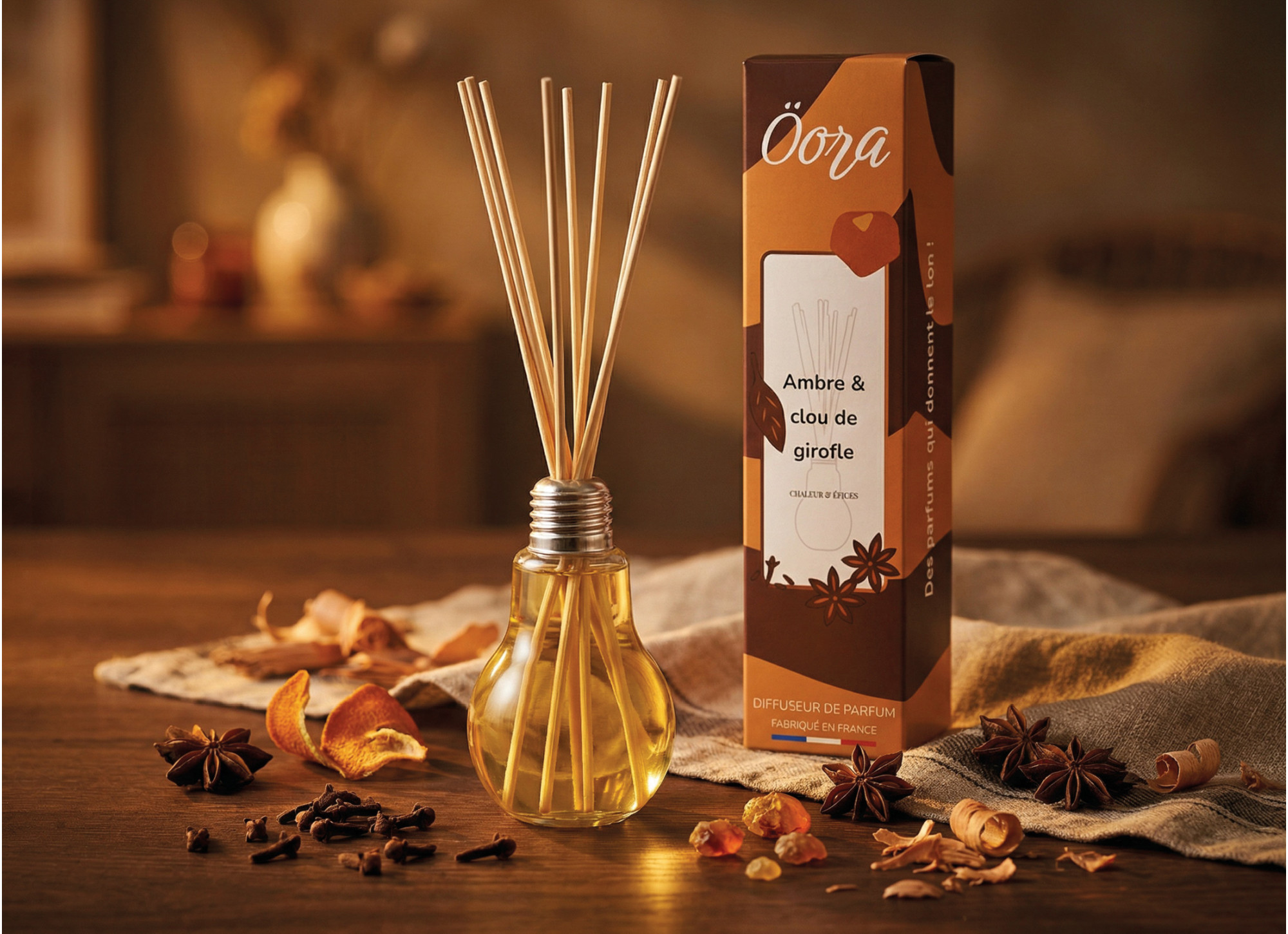 Bouquet parfumé Ambre • 150ml – Élégance et Chaleur Intemporelle | Öora