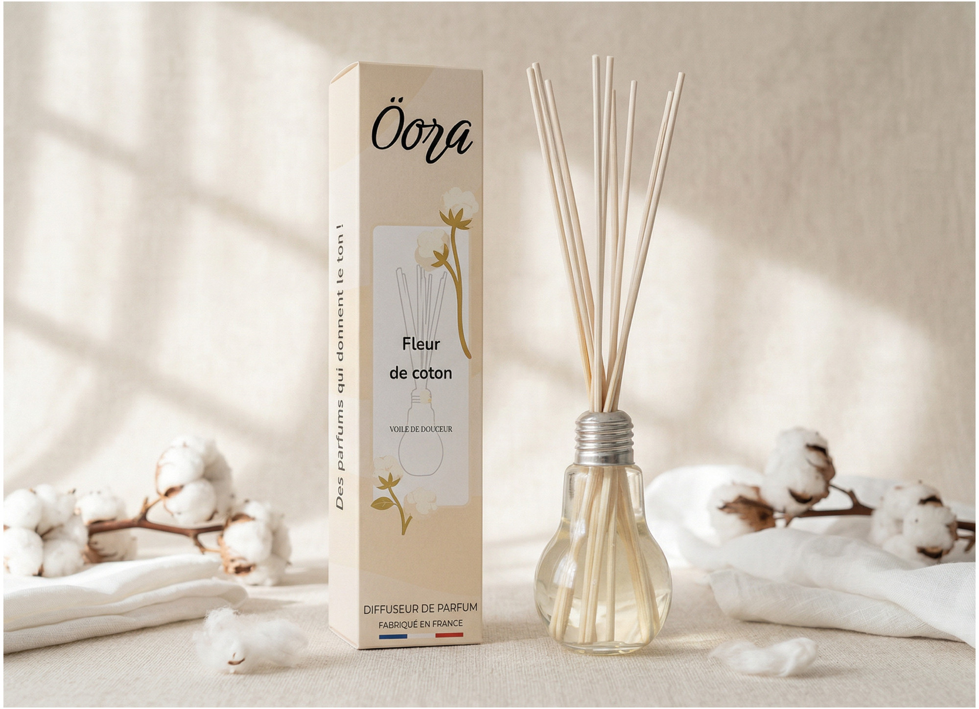 Diffuseur Signature Fleur de Coton – Douceur Poudrée & Sensation de Propreté | Öora