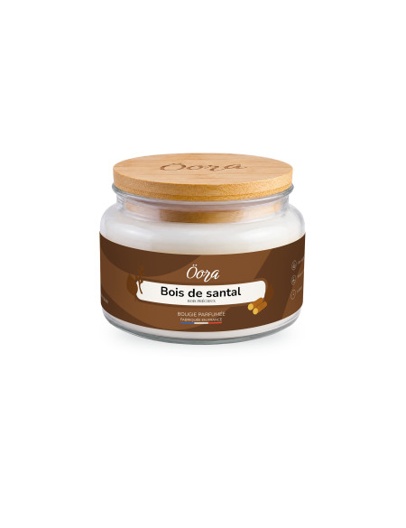 Bougie parfumée Bois de Santal 300 g – Cire végétale | Öora