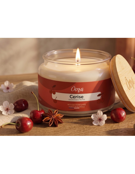 Bougie parfumée Cerise 300 g – Cire végétale | Öora