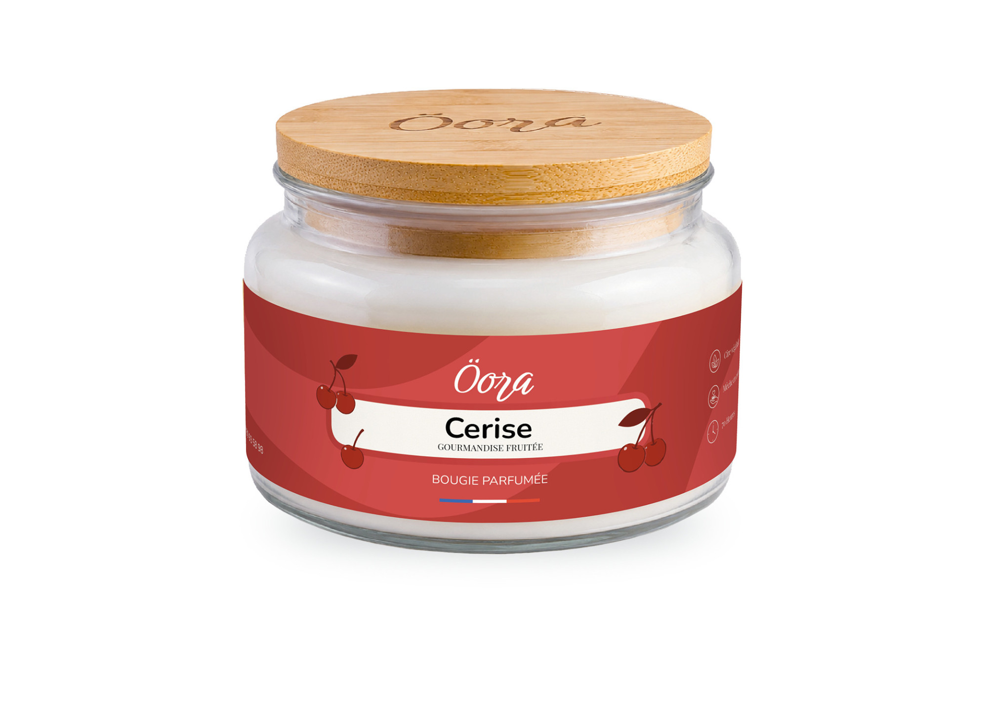 Bougie parfumée Cerise 300 g – Cire végétale | Öora