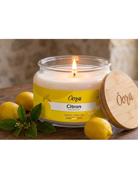 Bougie parfumée Citron 300 g – Cire végétale | Öora