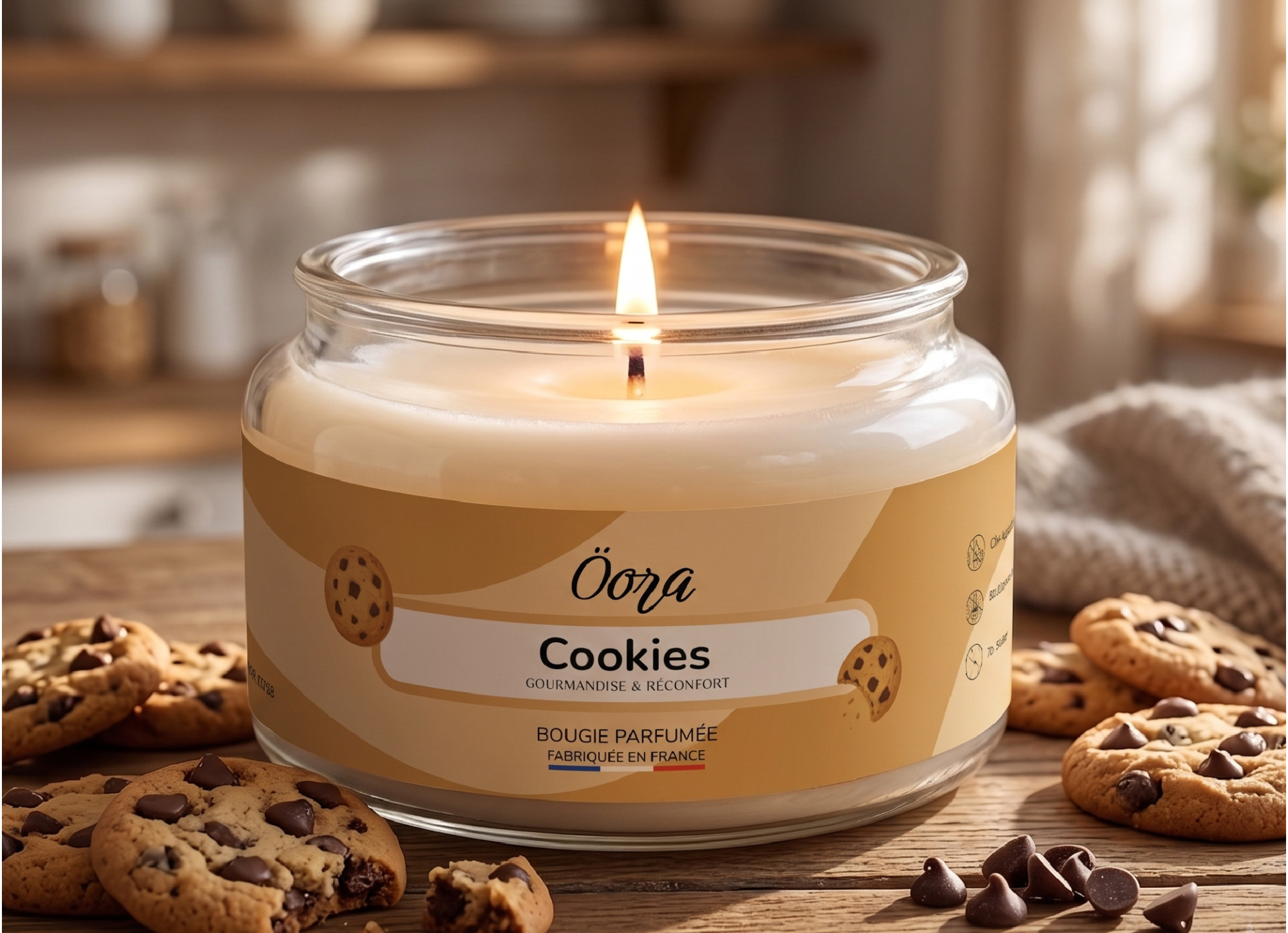 Bougie parfumée Cookies 300 g – Cire végétale | Öora
