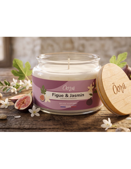 Bougie parfumée Figue & Jasmin 300 g – Cire végétale | Öora
