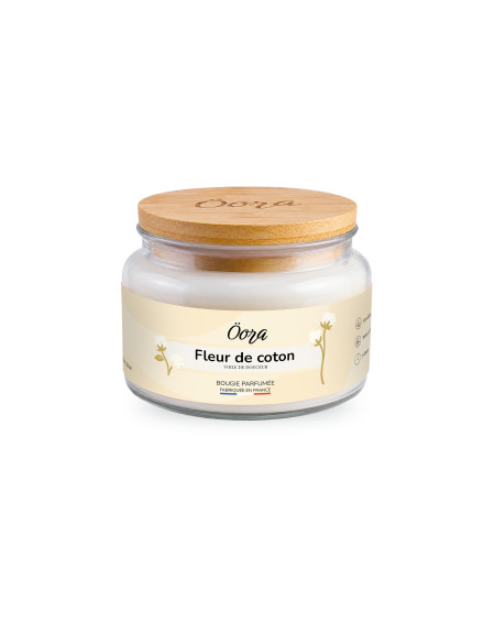 Bougie parfumée Fleur de coton 300 g – Cire végétale | Öora