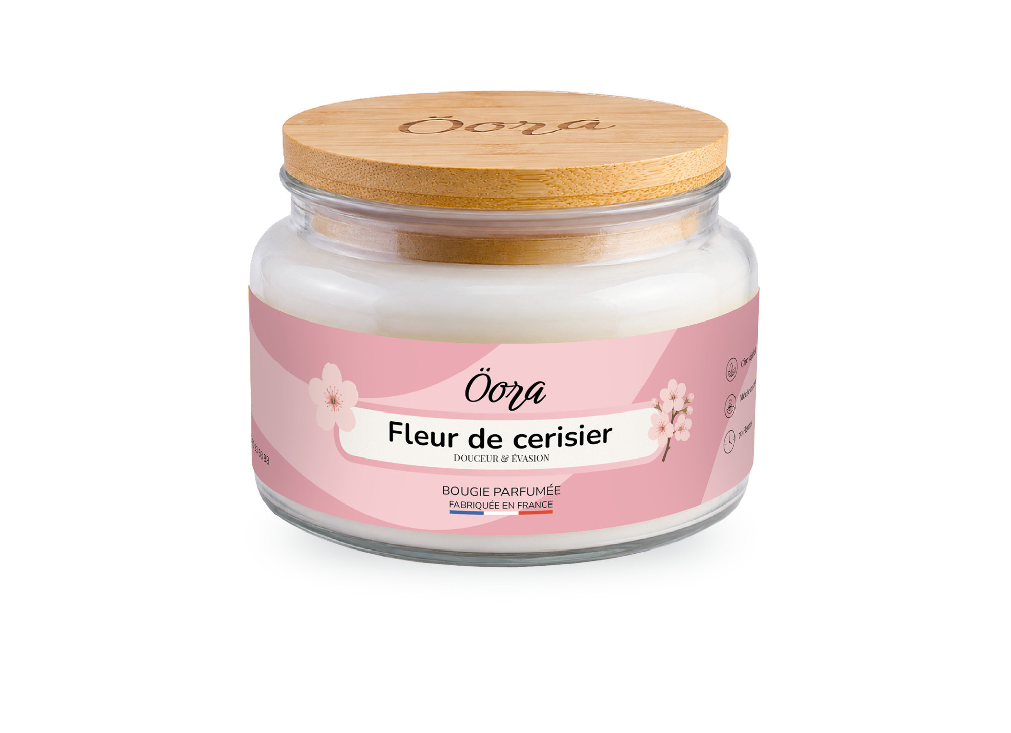 Bougie parfumée Fleur de cerisier 300 g – Cire végétale | Öora