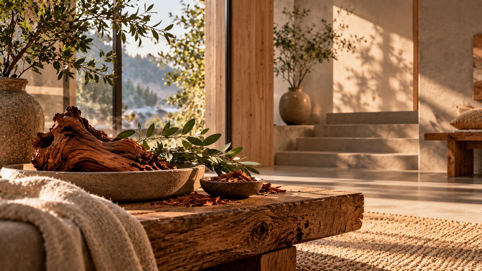Atmosphère nordique végétale inspirée du parfum Lisière Nordique aux herbes fraîches et bois de santal Öora