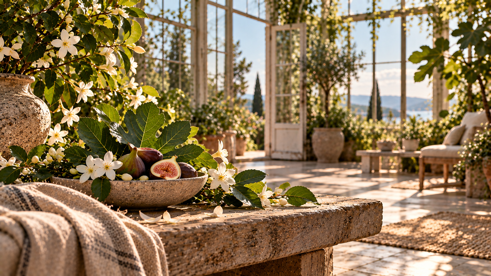 Atmosphère botanique nordique inspirée du parfum Serre Botanique à la feuille de figuier et au jasmin Öora