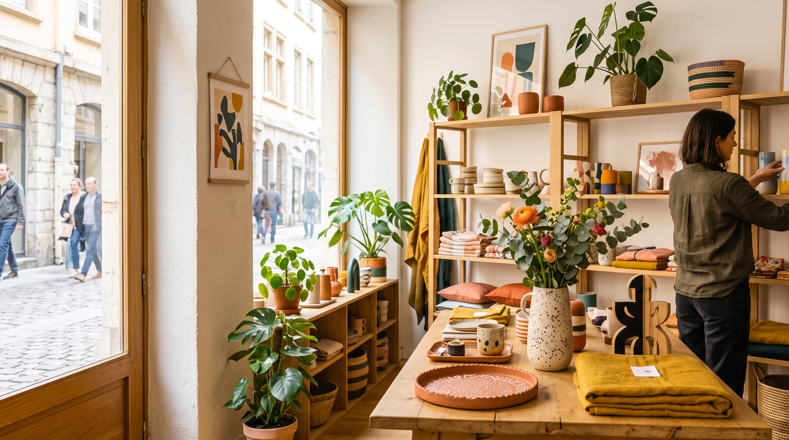 Concept store contemporain et chaleureux