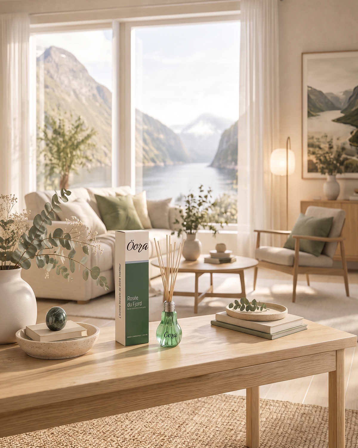 Diffuseur de parfum Öora dans un intérieur d'inspiration nordique